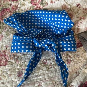Vintage blue polka dot headband/scarf